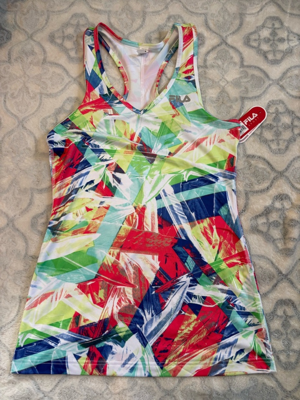 FILA Pastel Tie-Dye Racerback Tank in Mint, Pink, and Aqua